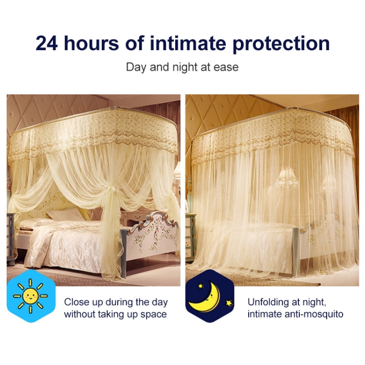 U-shaped Three-door Stainless Steel Tube Floor Mosquito Net