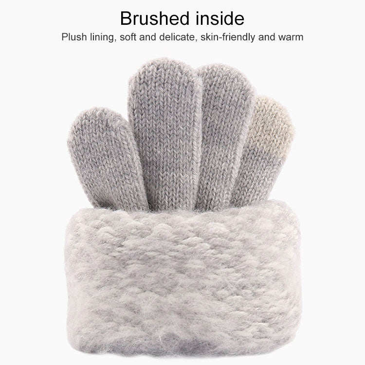 Winter Touch Screen Gloves Women Men Warm Stretch Knit Mittens Imitation Wool Thicken Full Finger Gloves