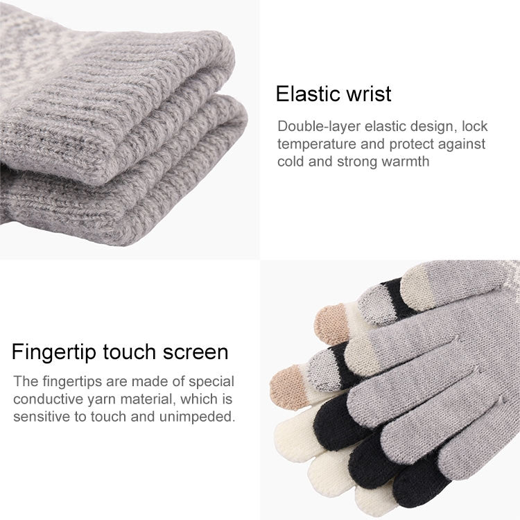Winter Touch Screen Gloves Women Men Warm Stretch Knit Mittens Imitation Wool Thicken Full Finger Gloves