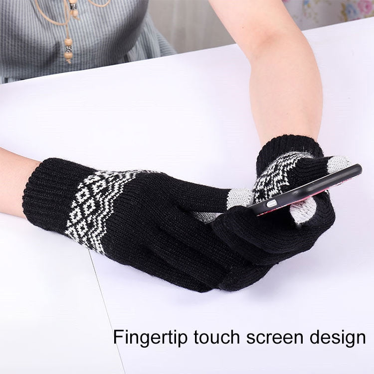 Winter Touch Screen Gloves Women Men Warm Stretch Knit Mittens Imitation Wool Thicken Full Finger Gloves