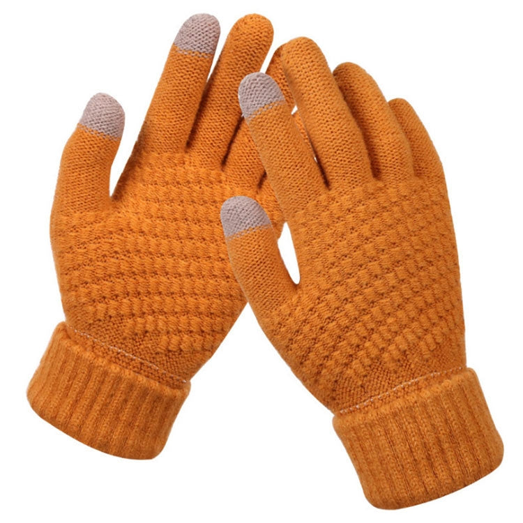 Winter Touch Screen Gloves Women Men Warm Stretch Knit Mittens Imitation Wool Thicken Full Finger Gloves