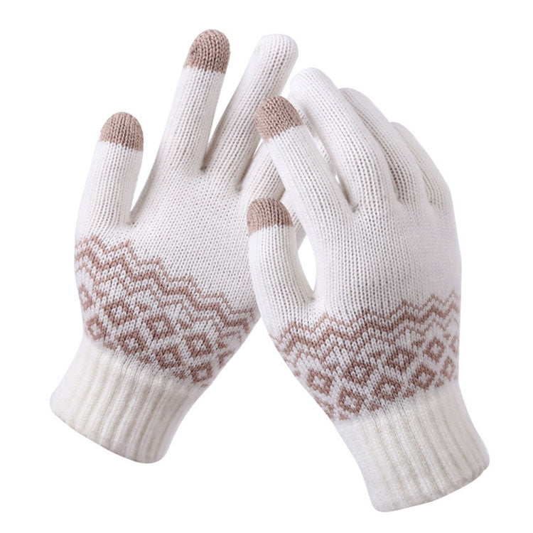 Winter Touch Screen Gloves Women Men Warm Stretch Knit Mittens Imitation Wool Thicken Full Finger Gloves