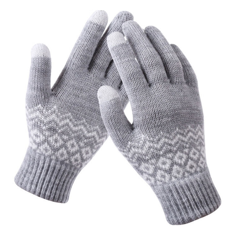 Winter Touch Screen Gloves Women Men Warm Stretch Knit Mittens Imitation Wool Thicken Full Finger Gloves