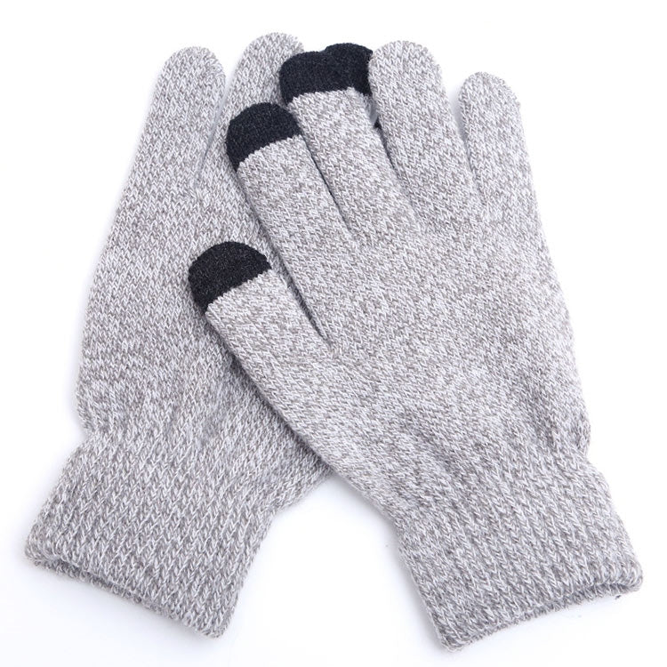 Winter Touch Screen Gloves Women Men Warm Stretch Knit Mittens Imitation Wool Thicken Full Finger Gloves