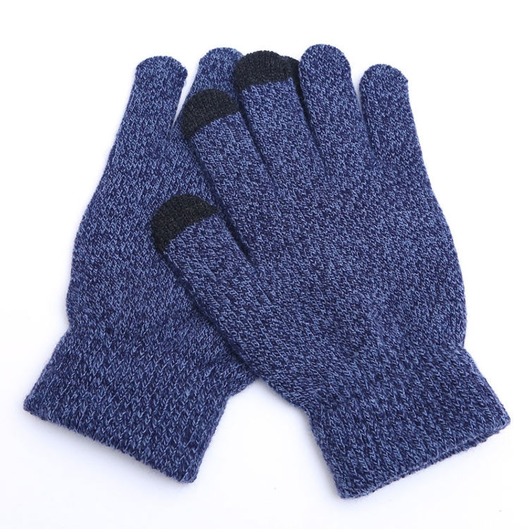 Winter Touch Screen Gloves Women Men Warm Stretch Knit Mittens Imitation Wool Thicken Full Finger Gloves