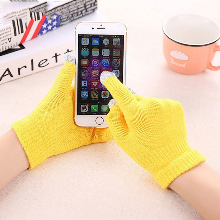 Winter Touch Screen Gloves Women Men Warm Stretch Knit Mittens Imitation Wool Thicken Full Finger Gloves