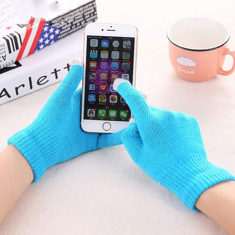 Winter Touch Screen Gloves Women Men Warm Stretch Knit Mittens Imitation Wool Thicken Full Finger Gloves