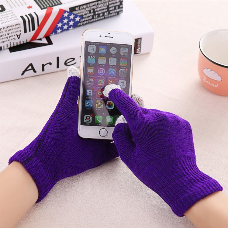Winter Touch Screen Gloves Women Men Warm Stretch Knit Mittens Imitation Wool Thicken Full Finger Gloves