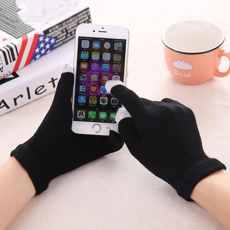 Winter Touch Screen Gloves Women Men Warm Stretch Knit Mittens Imitation Wool Thicken Full Finger Gloves