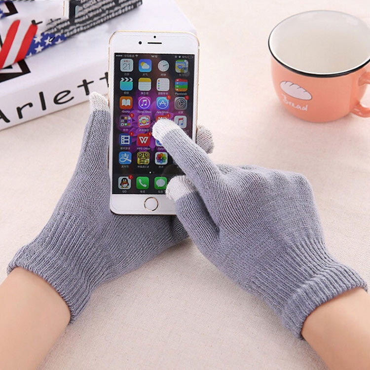 Winter Touch Screen Gloves Women Men Warm Stretch Knit Mittens Imitation Wool Thicken Full Finger Gloves