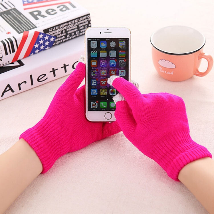 Winter Touch Screen Gloves Women Men Warm Stretch Knit Mittens Imitation Wool Thicken Full Finger Gloves