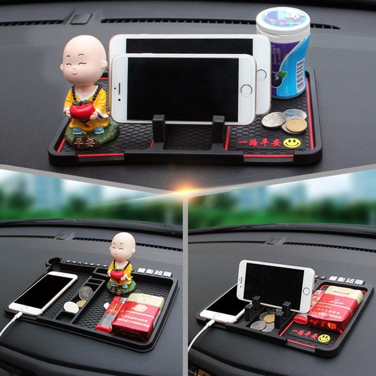 Car Interior Car Multifunctional Instrument Panel Storage Pad Car Phone Bracket Anti-slip Pad With Stop