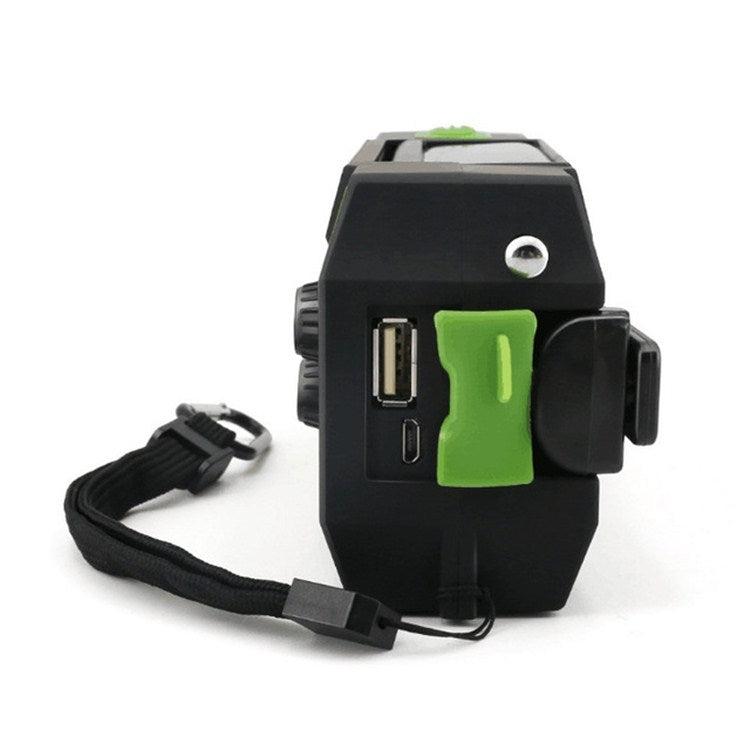 Multifunctional Hand Crank Solar Power LED Flashlight Full Band FM Radio Desk Lamp Alarm