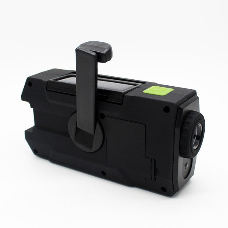 Multifunctional Hand Crank Solar Power LED Flashlight Full Band FM Radio Desk Lamp Alarm