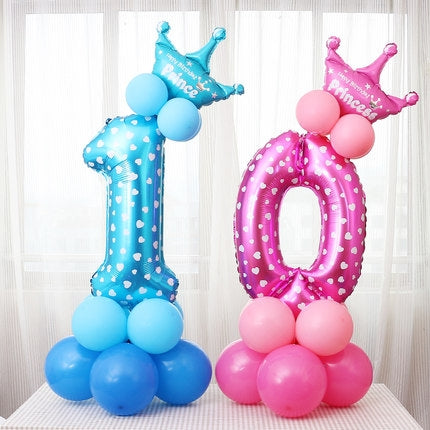 Number Foil Balloon Happy Birthday Decoration, Number 0, Number 5, Number 9, Number 8, Number 7, Number 4, Number 3, Number 1, Number 2, Number 6