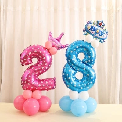 Number Foil Balloon Happy Birthday Decoration, Number 0, Number 5, Number 9, Number 8, Number 7, Number 4, Number 3, Number 1, Number 2, Number 6