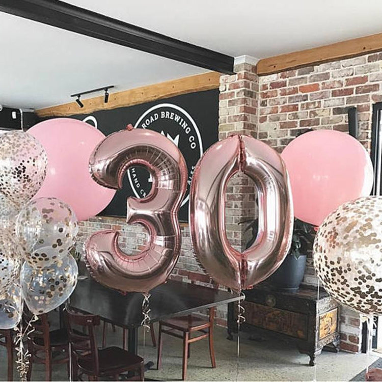 5pcs 16inch Number Foil Balloons Happy Birthday Party Wedding Balloons