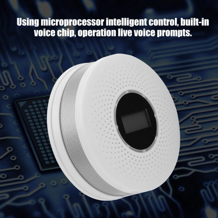 JKD-512COM CO Smoke Detector Live Voice Alarm Carbon Monoxide Leakage Sensor with LCD Display