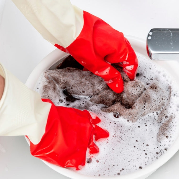 1 Pair Household Two-color Washing Gloves Housework Cleaning Laundry Dishwashing Latex Gloves