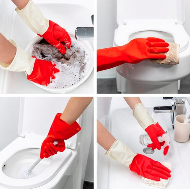1 Pair Household Two-color Washing Gloves Housework Cleaning Laundry Dishwashing Latex Gloves