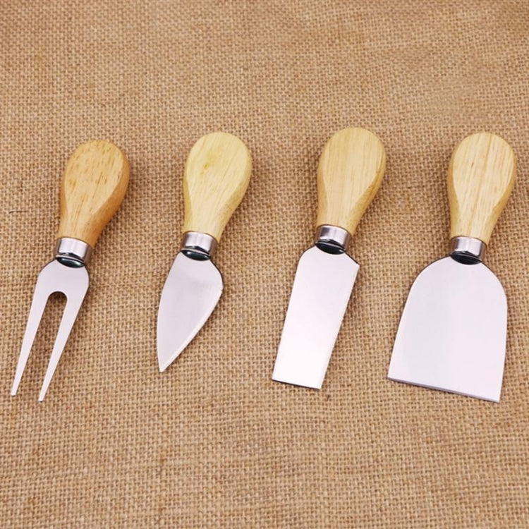 4pcs / Set Stainless Steel Cheese Knife Bamboo Handle Cheese Slicer Wood Handle Cheese Knives Set Cutter