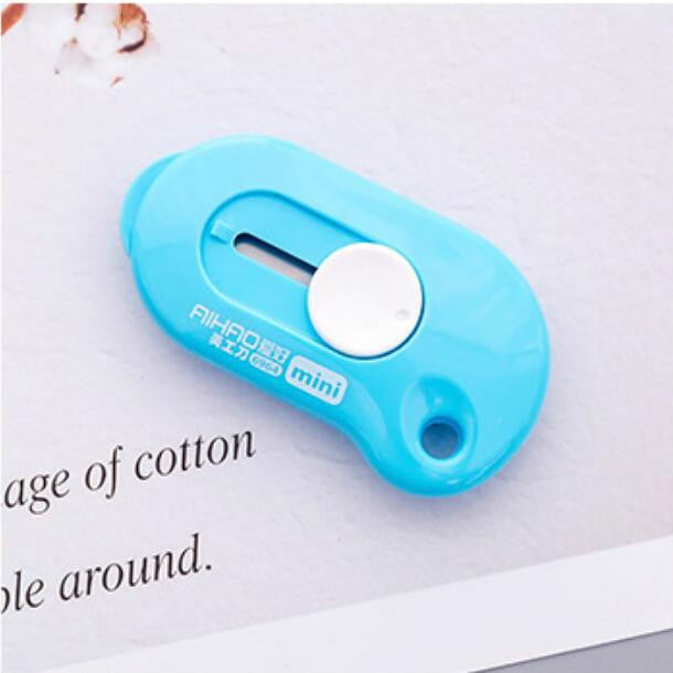 Cute Solid Mini Portable Knife Paper Cutter Razor Blade Office Stationery