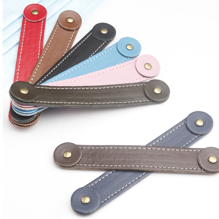 Adjustable Face Mask Ear Band Rope Anti-slip PU Leather Extension Buckle Hood