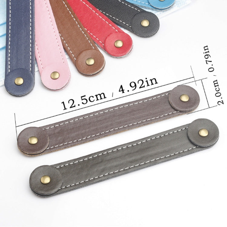 Adjustable Face Mask Ear Band Rope Anti-slip PU Leather Extension Buckle Hood