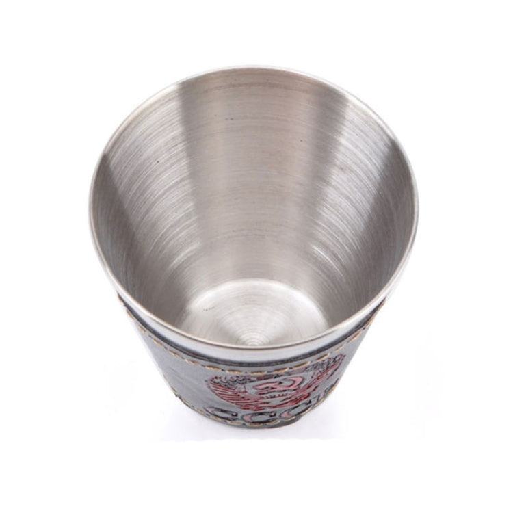 4 in 1 70ml Outdoor Camping Tableware Travel Cups Set Picnic Supplies Stainless Steel Wine Beer Cup Whiskey Mugs PU Leather