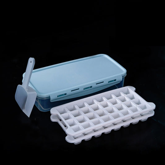 Household Silicone Ice Box With Lid Ice Cube Mold Refrigerator Ice Lattice Quick Freezer Random Color Delivery