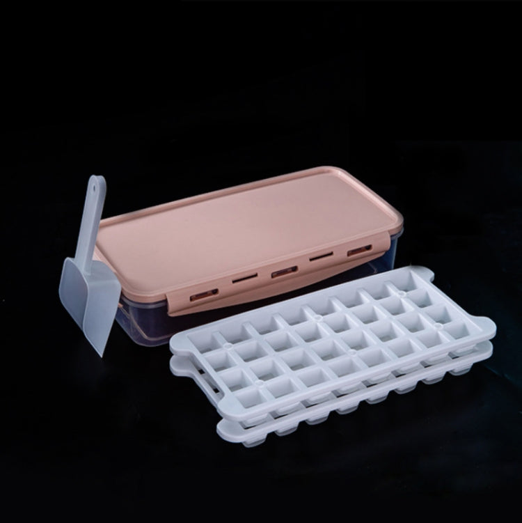 Household Silicone Ice Box With Lid Ice Cube Mold Refrigerator Ice Lattice Quick Freezer Random Color Delivery