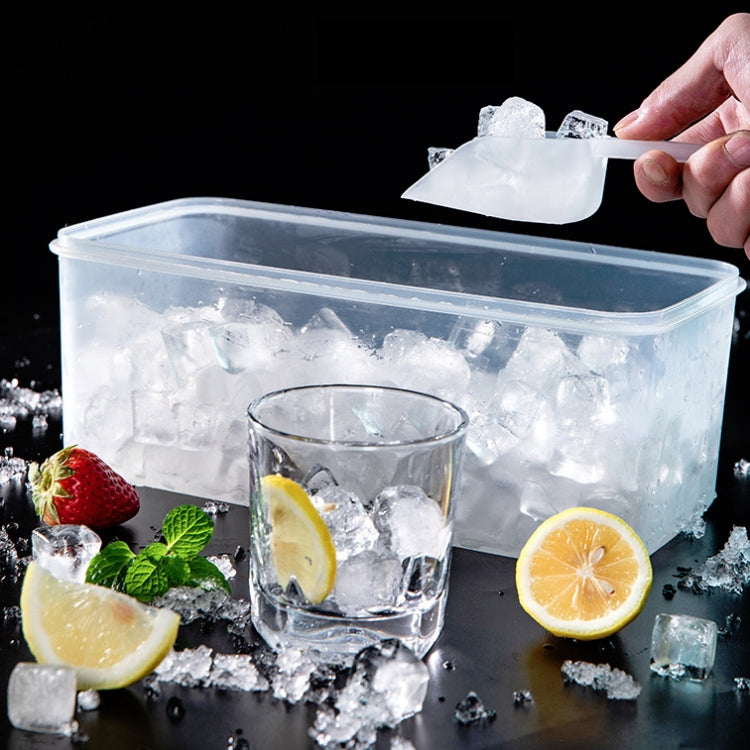 Household Silicone Ice Box With Lid Ice Cube Mold Refrigerator Ice Lattice Quick Freezer Random Color Delivery