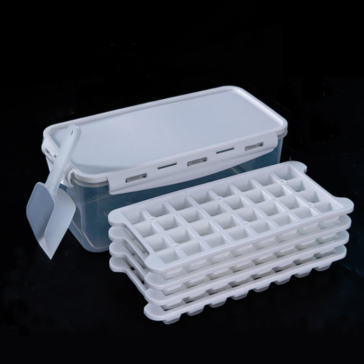 Household Silicone Ice Box With Lid Ice Cube Mold Refrigerator Ice Lattice Quick Freezer Random Color Delivery