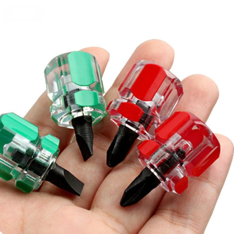 2 PCS Mini Portable Radish Head Screw Driver Transparent Handle Repair Hand Tools