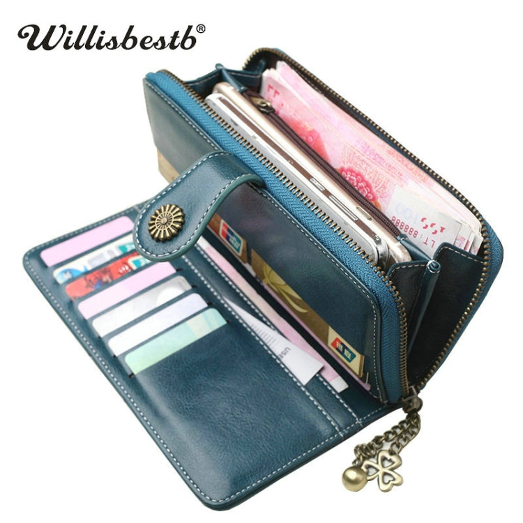 Vintage Button Phone Purses Women Wallets Female Purse Leather Brand Retro Ladies Long Zipper Woman Wallet Card Clutch