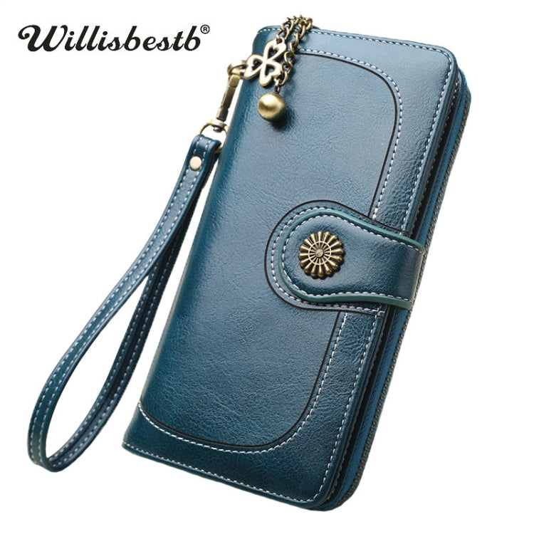 Vintage Button Phone Purses Women Wallets Female Purse Leather Brand Retro Ladies Long Zipper Woman Wallet Card Clutch