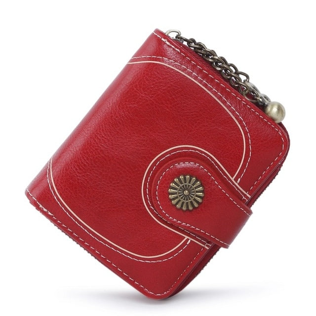 Vintage Button Phone Purses Women Wallets Female Purse Leather Brand Retro Ladies Long Zipper Woman Wallet Card Clutch