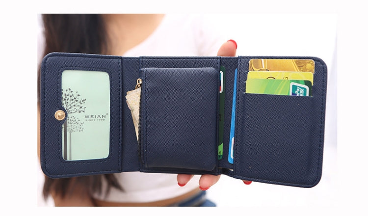 Short Mini Women Wallets Crown Decorated Fold PU Leather Coin Purse Card Holder