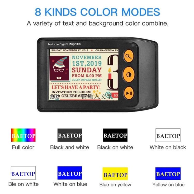 3.5 Inch 2X-25X High-Definition Handheld  Magnifying Glass Electronic Vision Aid