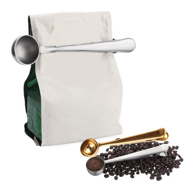 Multifunction Kitchen Coffee Scoop With Clip Stainless Steel Tea Coffee Measuring Cup Coffee Scoop