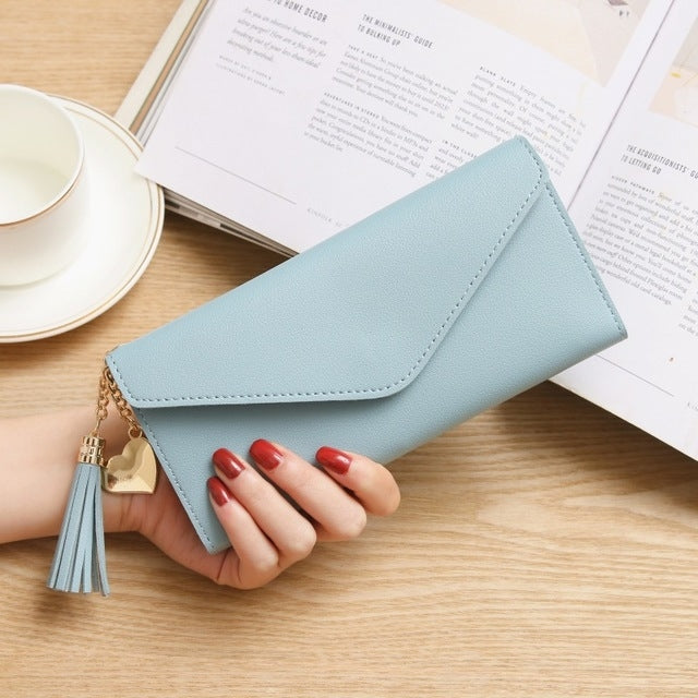 Simple Zipper Purses Long Section Clutch Wallet Soft PU Leather Money Bag