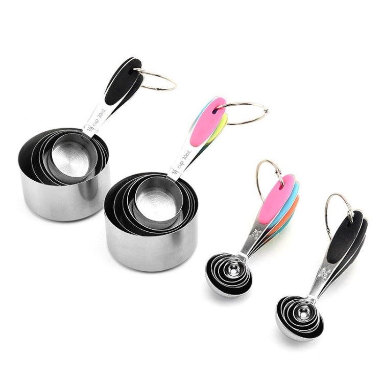 Stainless Steel Measuring Spoon Set Coffee Spoon Baking Kitchen Gadget, Measuring Cup 5 in 1, Measuring Spoon 5 in 1, 5 in 1 Measuring Spoon(Color), 5 in 1 Measuring Cup(Color)