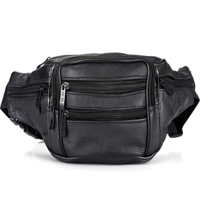 Fashion Men Genuine Leather Waist Bags Travel Necessity Organizer Mobile Phone Bag