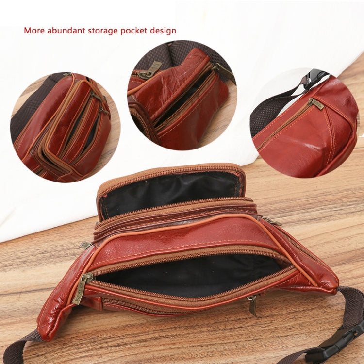 Fashion Men Genuine Leather Waist Bags Travel Necessity Organizer Mobile Phone Bag