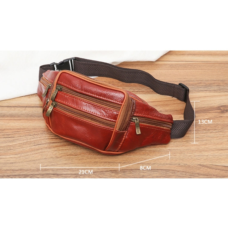 Fashion Men Genuine Leather Waist Bags Travel Necessity Organizer Mobile Phone Bag
