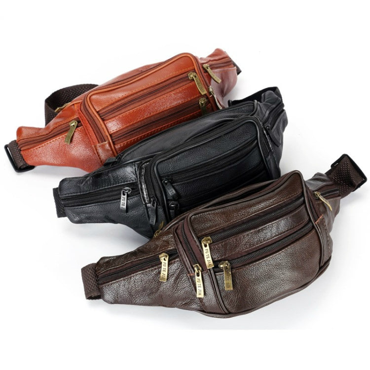 Fashion Men Genuine Leather Waist Bags Travel Necessity Organizer Mobile Phone Bag