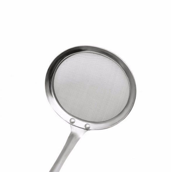 2 PCS Kitchen Stainless Steel Mesh Skimmer Vegetable Residue Oil Mesh Colander Strainer, Size: 19x7.3x6.2cm