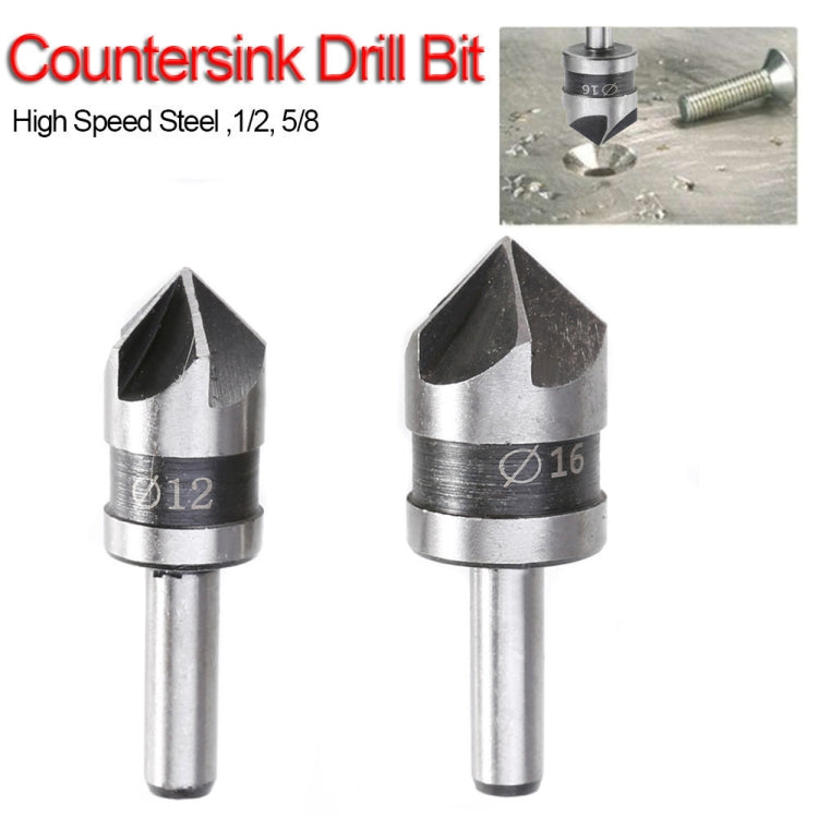 2 In 1 Round Handle 5 Blade Chamfering Woodworking Countersunk Drill Cone Drill