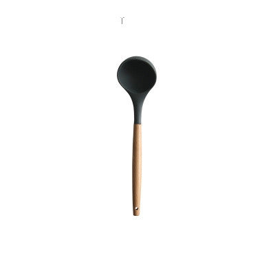 Silicone Wood Handle Spatula Heat-resistant Soup Spoon Non-stick Special Cooking Shovel Kitchen Tools