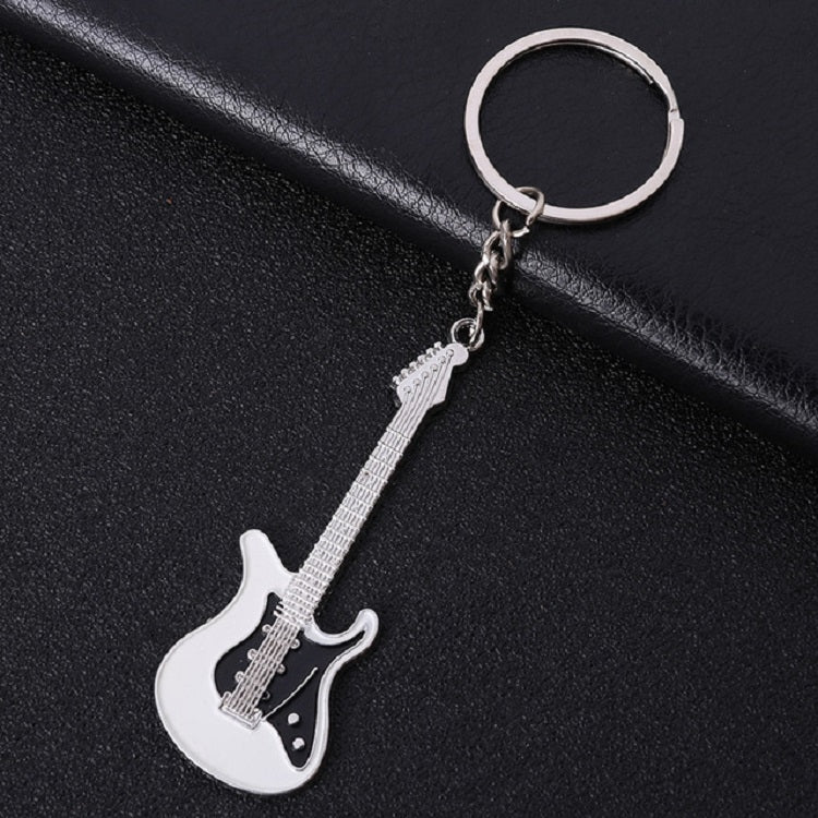 2 PCS Creative Guitar Keychain Metal Musical Instrument Pendant